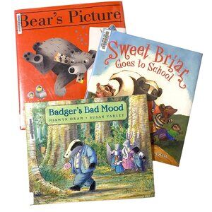 Animal Hardcover Picture Book Lot of 3 Bear Skunk‎ Badger Anthropomorphic Kids